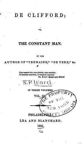Cover for De Clifford: Or, The Constant Man