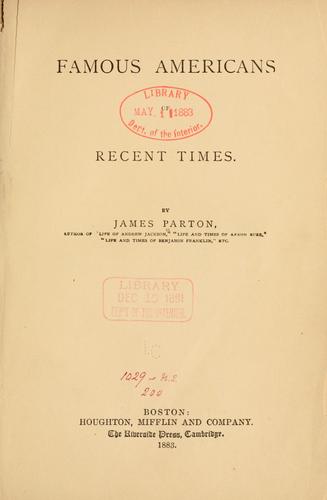 Cover for Famous Americans of recent times.