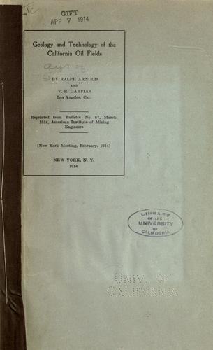 Cover for Geology and technology of the California oil fields