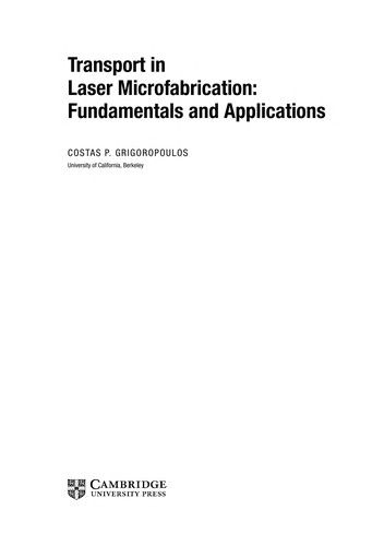 Cover for Transport in laser microfabrication