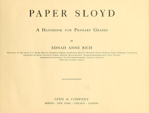 Cover for Paper sloyd