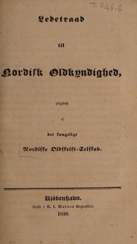 Cover for Ledetraad til nordisk oldkyndighed