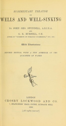 Cover for Rudimentary treatise on wells and well-sinking