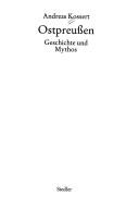 Cover for Ostpreussen: Geschichte und Mythos
