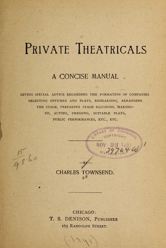 Cover for Private theatricals