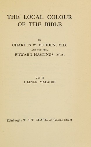 Cover for The Local Colour of the Bible (Vol. II 1 Kings-Malachi)