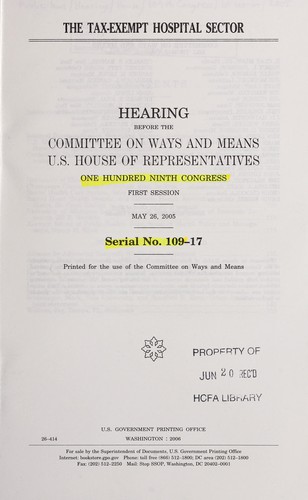 Cover for The Tax-Exempt Hospital Sector