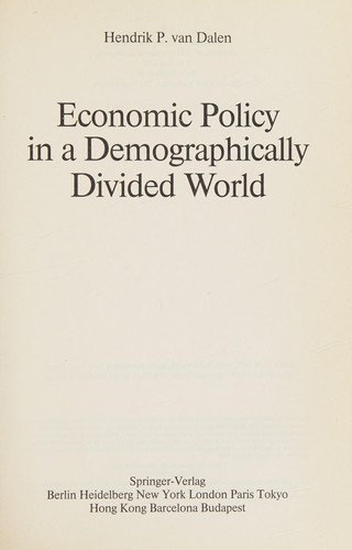 Cover for Economic policy in a demographically divided world