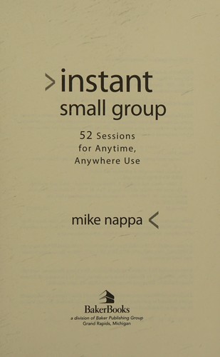 Cover for Instant small group