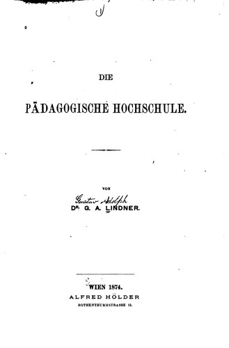 Cover for Die pädagogische Hochschule