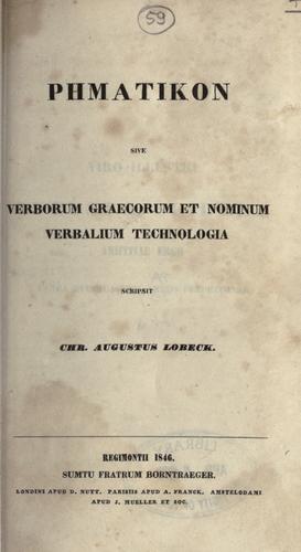 Cover for Rhematikon sive, Verborum graecorum et nominum verbalium technologia