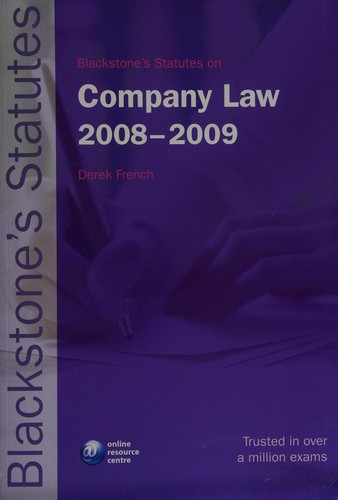 Cover for Blackstone's Statutes on Company Law 2008-2009