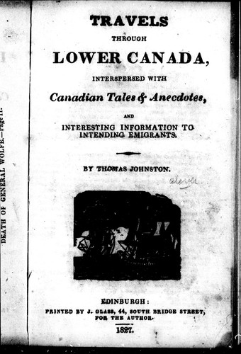 Cover for Travels through Lower Canada