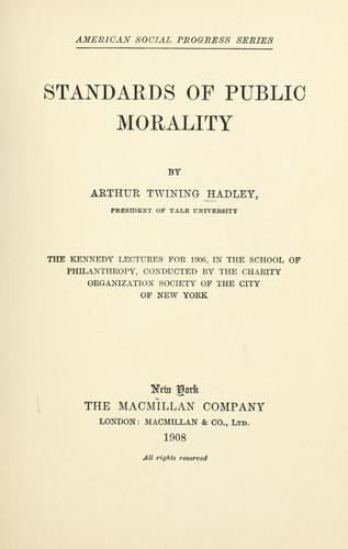 Cover for Standards of public morality