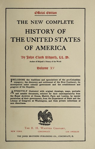 Cover for The new complete History of the United States of America