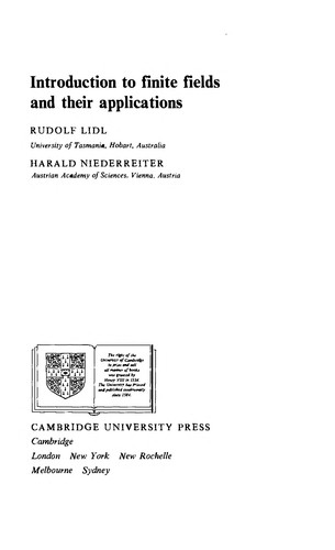 Cover for Introduction to Finite Fields