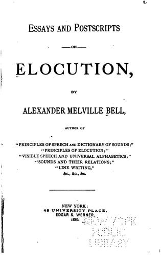 Cover for Essays and postscripts on elocution