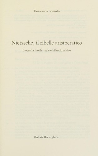 Cover for Nietzsche, il ribelle aristocratico