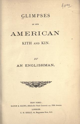 Cover for Glimpses of our American kith and kin.