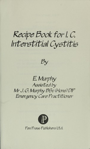 Cover for Recipe book for I.C. interstitial cystitis