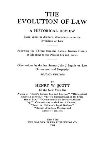 Cover for The evolution of law
