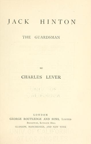 Cover for Jack Hinton, the guardsman.