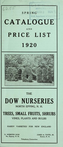 Cover for Spring catalogue and price list 1920