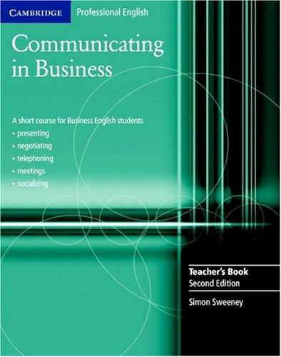 Cover for Communicating in Business Teacher's Book (Cambridge Professional English)
