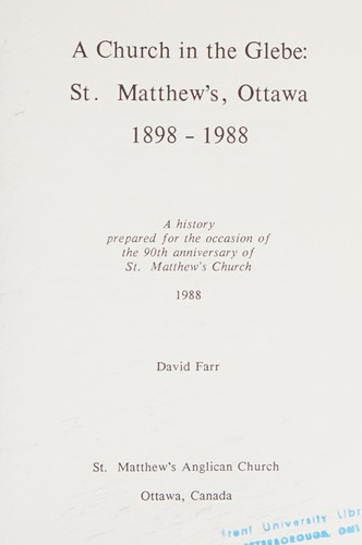 Cover for A church in the Glebe