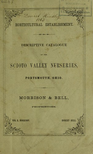 Cover for Descriptive catalogue of fruit and ornamental trees, shrubs, evergreens, roses, green-house & hot-house plants