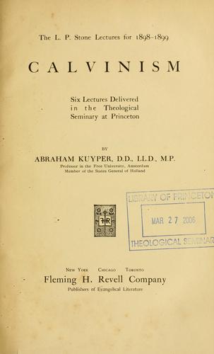 Cover for Calvinism