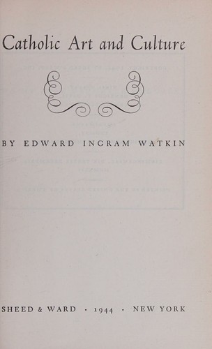 Cover for Catholic Art And Culture