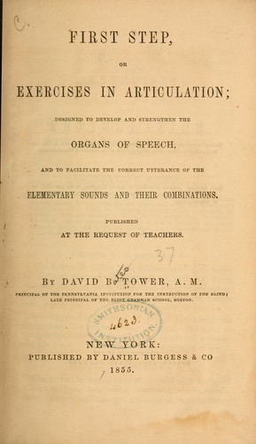 Cover for First step, or exercises in articulation