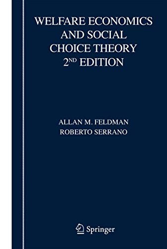 Cover for Welfare Economics and Social Choice Theory