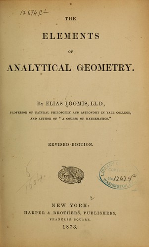 Cover for The elements of analytical geometry