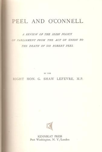 Cover for Peel and O'Connell