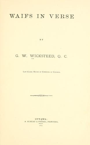 Cover for Waifs in verse