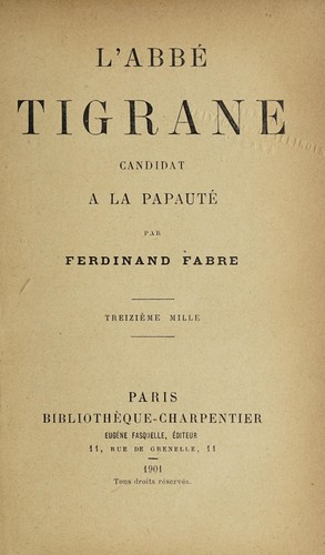 Cover for L'abbé Tigrane