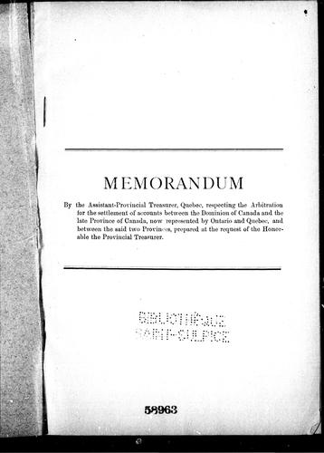 Cover for Memorandum