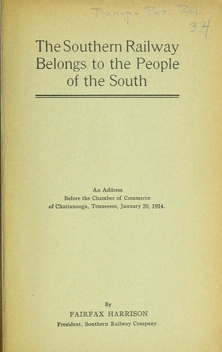 Cover for The Southern railway belongs to the people of the South