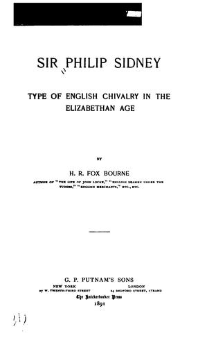 Cover for Sir Philip Sidney