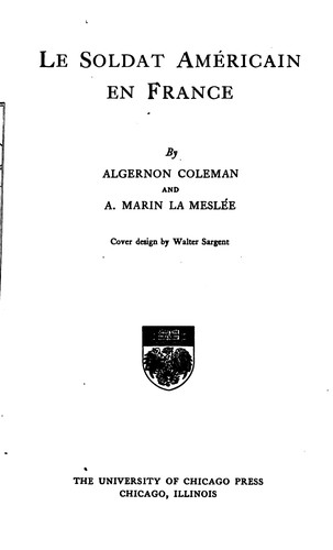 Cover for Le soldat américain en France