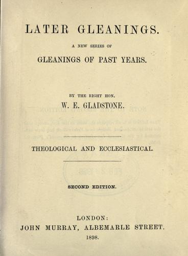Cover for Later gleanings.