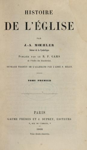 Cover for Histoire de l'Eglise