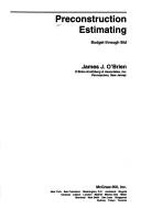 Cover for Preconstruction estimating