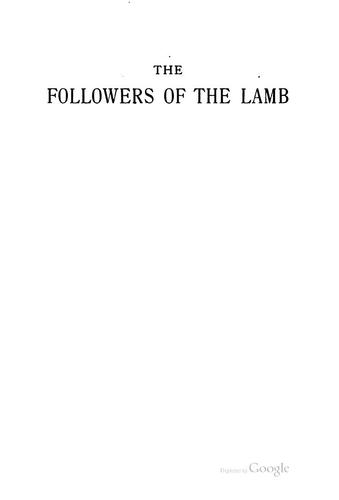 Cover for The Followers of the Lamb: A Series of Meditations Especially Intended for ...