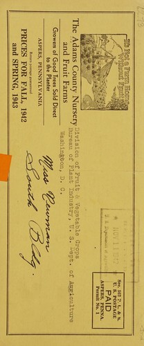 Cover for Prices for fall 1942 and spring 1943