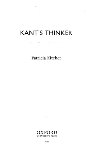 Cover for Kant's thinker