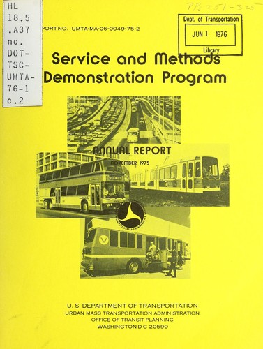 Cover for Service and methods demonstration, annual report