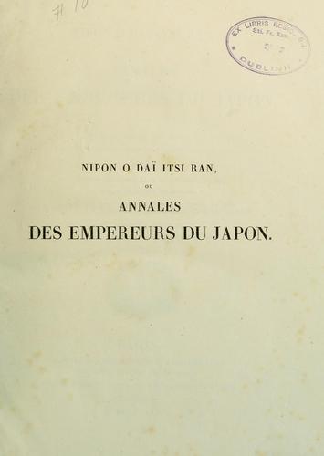 Cover for Nipon o daï itsi ran; ou, Annales des empereurs du Japon